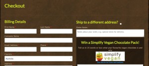 competition checkout simplify vegan